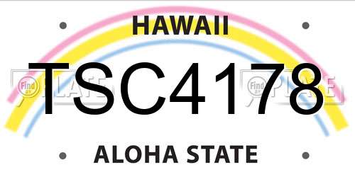 TSC4178 Hawaii License Plate