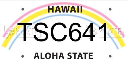 TSC641 Hawaii License Plate