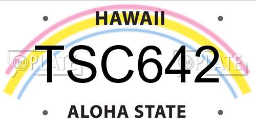 TSC642 Hawaii License Plate