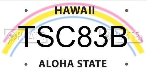 TSC83B Hawaii License Plate