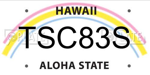 TSC83S Hawaii License Plate