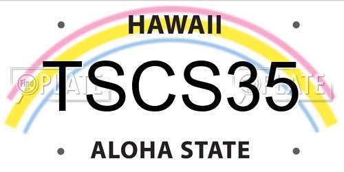 TSCS35 Hawaii License Plate