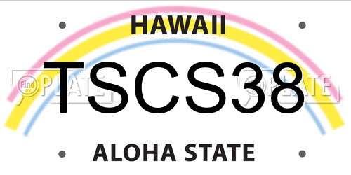 TSCS38 Hawaii License Plate