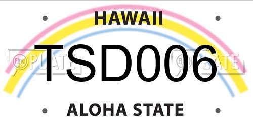 TSD006 Hawaii License Plate