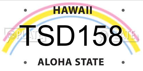 TSD158 Hawaii License Plate