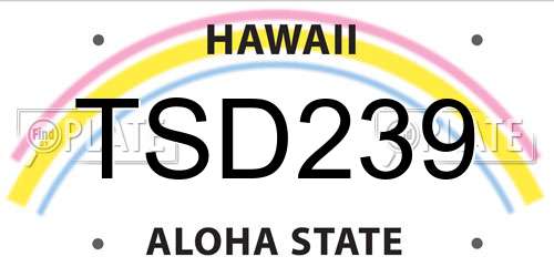TSD239 Hawaii License Plate