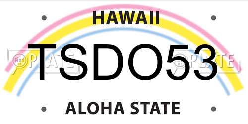 TSDO53 Hawaii License Plate