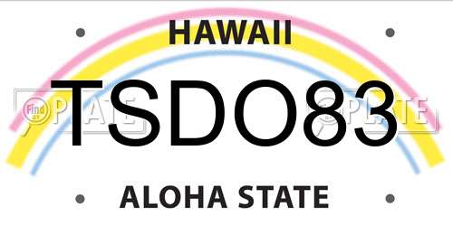 TSDO83 Hawaii License Plate