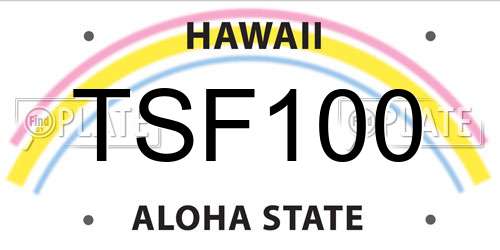 TSF100 Hawaii License Plate