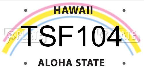 TSF104 Hawaii License Plate