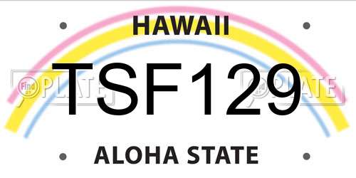 TSF129 Hawaii License Plate