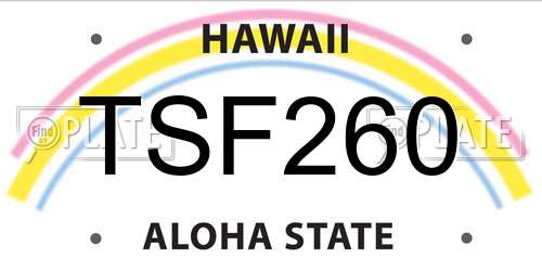 TSF260 Hawaii License Plate