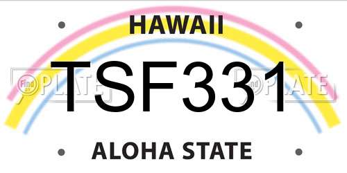 TSF331 Hawaii License Plate