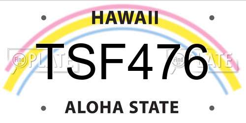 TSF476 Hawaii License Plate