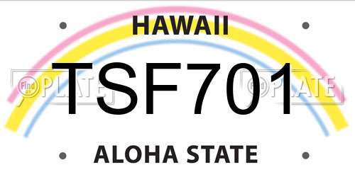 TSF701 Hawaii License Plate