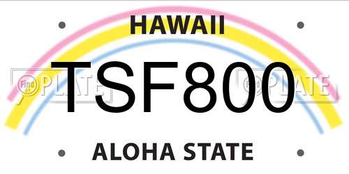 TSF800 Hawaii License Plate