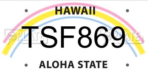TSF869 Hawaii License Plate