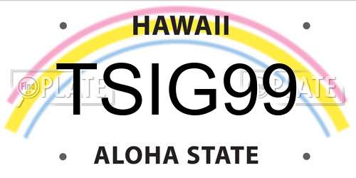 TSIG99 Hawaii License Plate