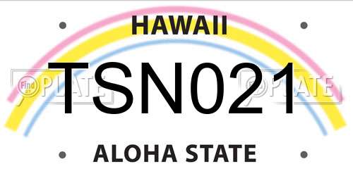 TSN021 Hawaii License Plate