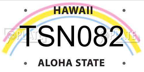 TSN082 Hawaii License Plate