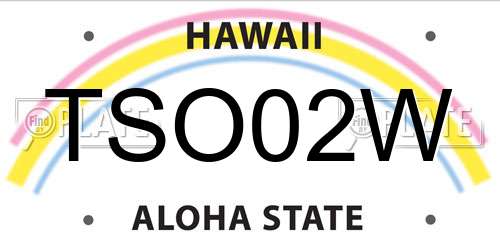 TSO02W Hawaii License Plate