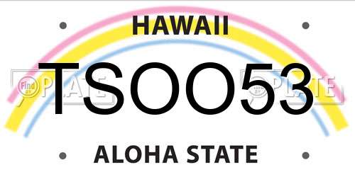 TSOO53 Hawaii License Plate