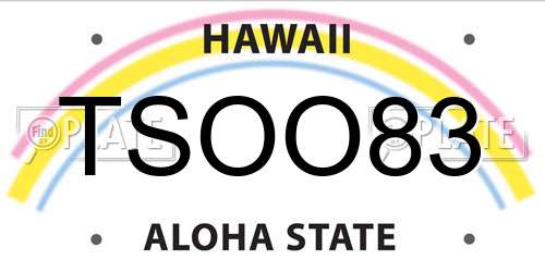 TSOO83 Hawaii License Plate