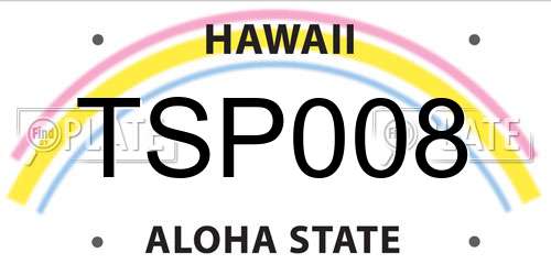 TSP008 Hawaii License Plate