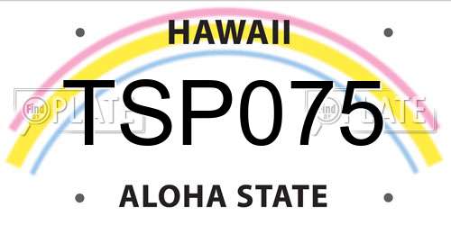 TSP075 Hawaii License Plate