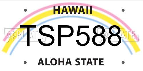 TSP588 Hawaii License Plate