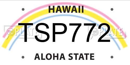 TSP772 Hawaii License Plate