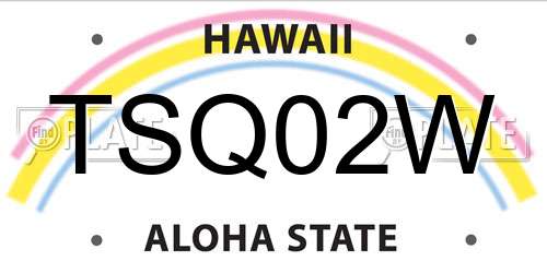 TSQ02W Hawaii License Plate