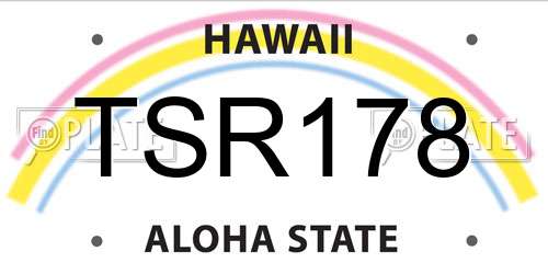 TSR178 Hawaii License Plate