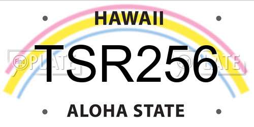 TSR256 Hawaii License Plate