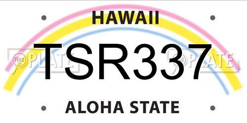 TSR337 Hawaii License Plate