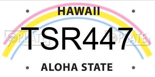 TSR447 Hawaii License Plate