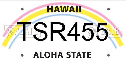 TSR455 Hawaii License Plate