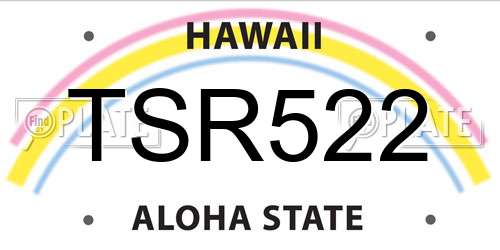 TSR522 Hawaii License Plate