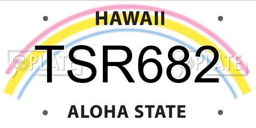 TSR682 Hawaii License Plate