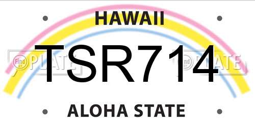TSR714 Hawaii License Plate