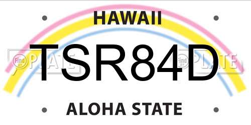 TSR84D Hawaii License Plate