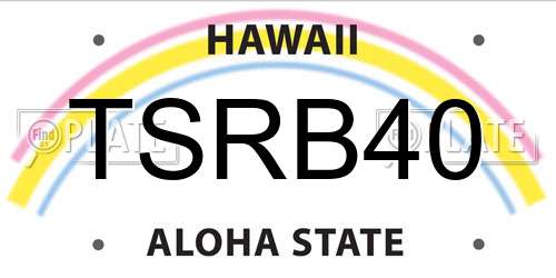 TSRB40 Hawaii License Plate