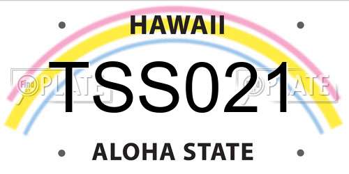 TSS021 Hawaii License Plate