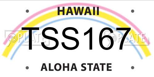 TSS167 Hawaii License Plate