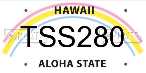 TSS280 Hawaii License Plate