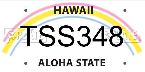 TSS348 Hawaii License Plate