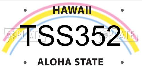 TSS352 Hawaii License Plate