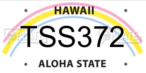 TSS372 Hawaii License Plate
