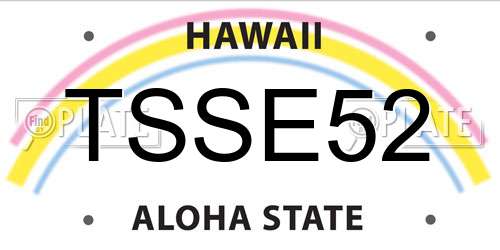 TSSE52 Hawaii License Plate