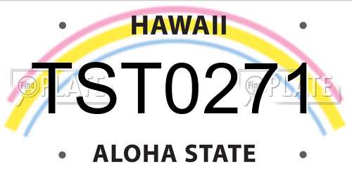 TST0271 Hawaii License Plate